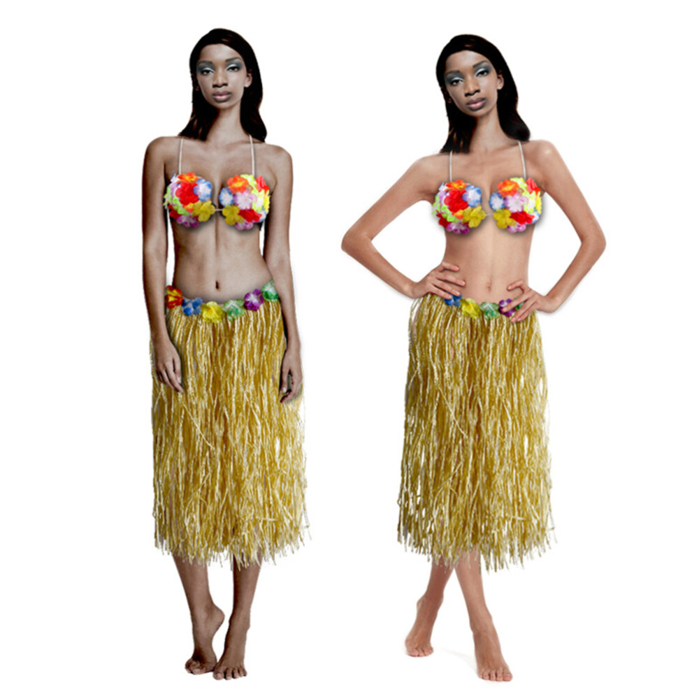 Luau Party Supplies Hula Grass Dance Skirt Flower Dress Hawaiian Costume