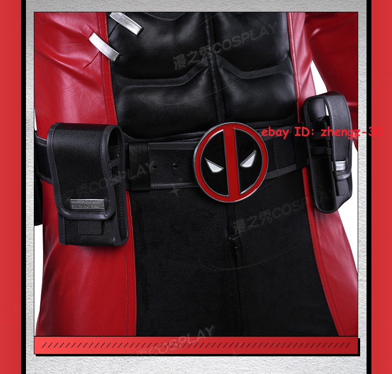 Marvel Rivals Deadpool Jumpsuit Full Set Cosplay Costume Halloween Helmet Shoe