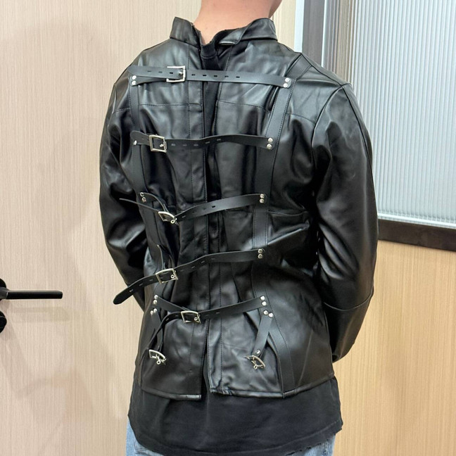 USA Asylum Straight Jacket Costume S/M L/XL BODY HARNESS Restraint Armbinder
