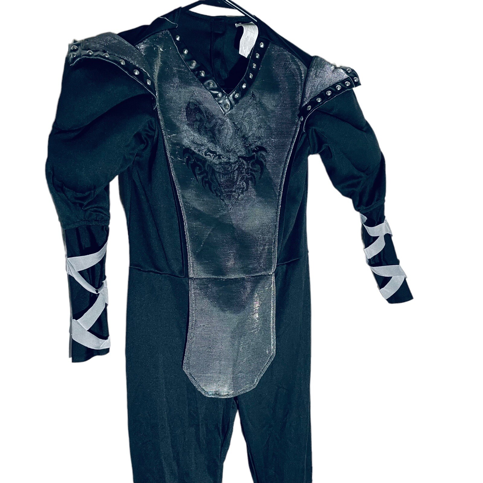 Ninja Knight Halloween Costume USA Child Sz Medium 8-10 Black Silver