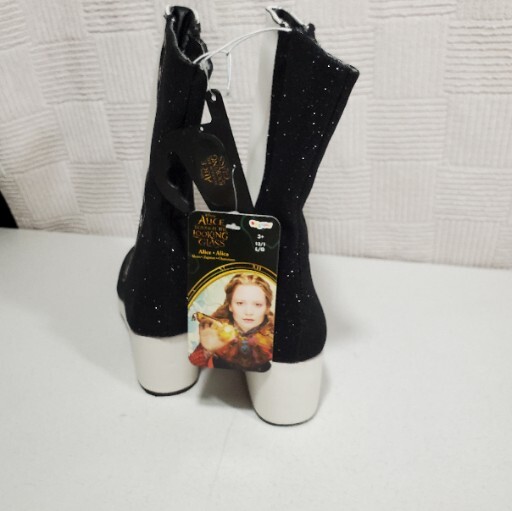 Disguise Girls Alice Through the Looking Glass Boots NWT Size 2/3 XL Halloween