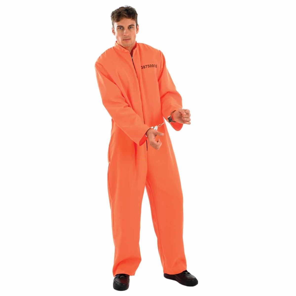 Morph Costumes Men’s Large Orange Prisoner Adult Convict Jail Jumpsuit/Handcuffs