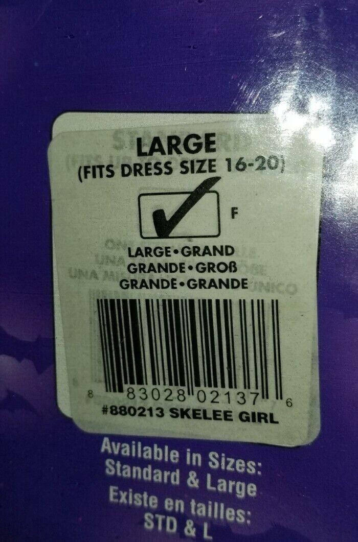 NIP Halloween Sensations Skelee Girl Women’s L Adult Halloween Cosplay Costume
