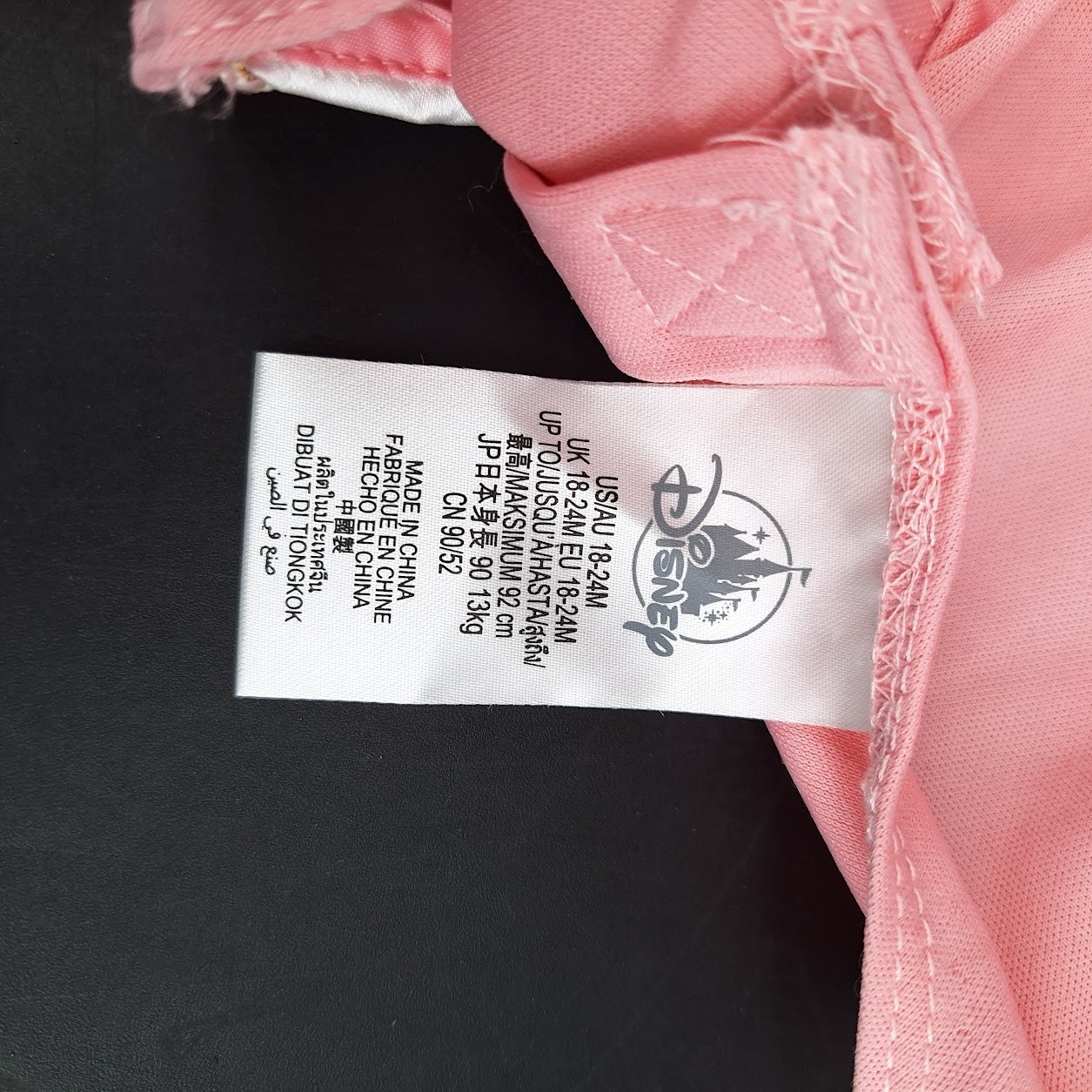 Disney Infant Girls Size 18-24 Months Minnie Mouse Costume Dress Pink & Gold