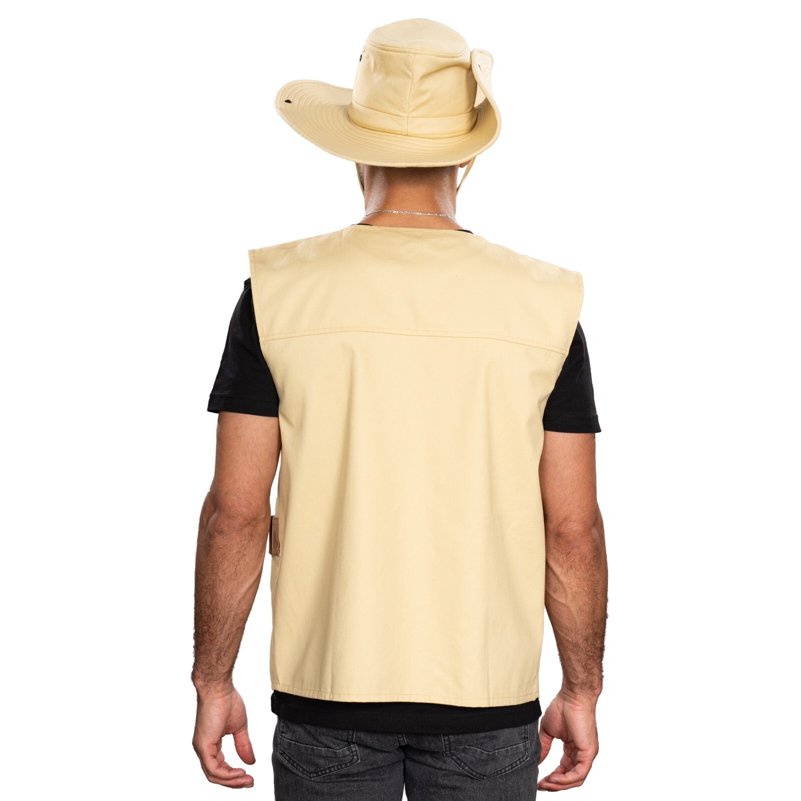 Jurassic Park Muldoon Character Halloween Cosplay Costume Hat & Vest