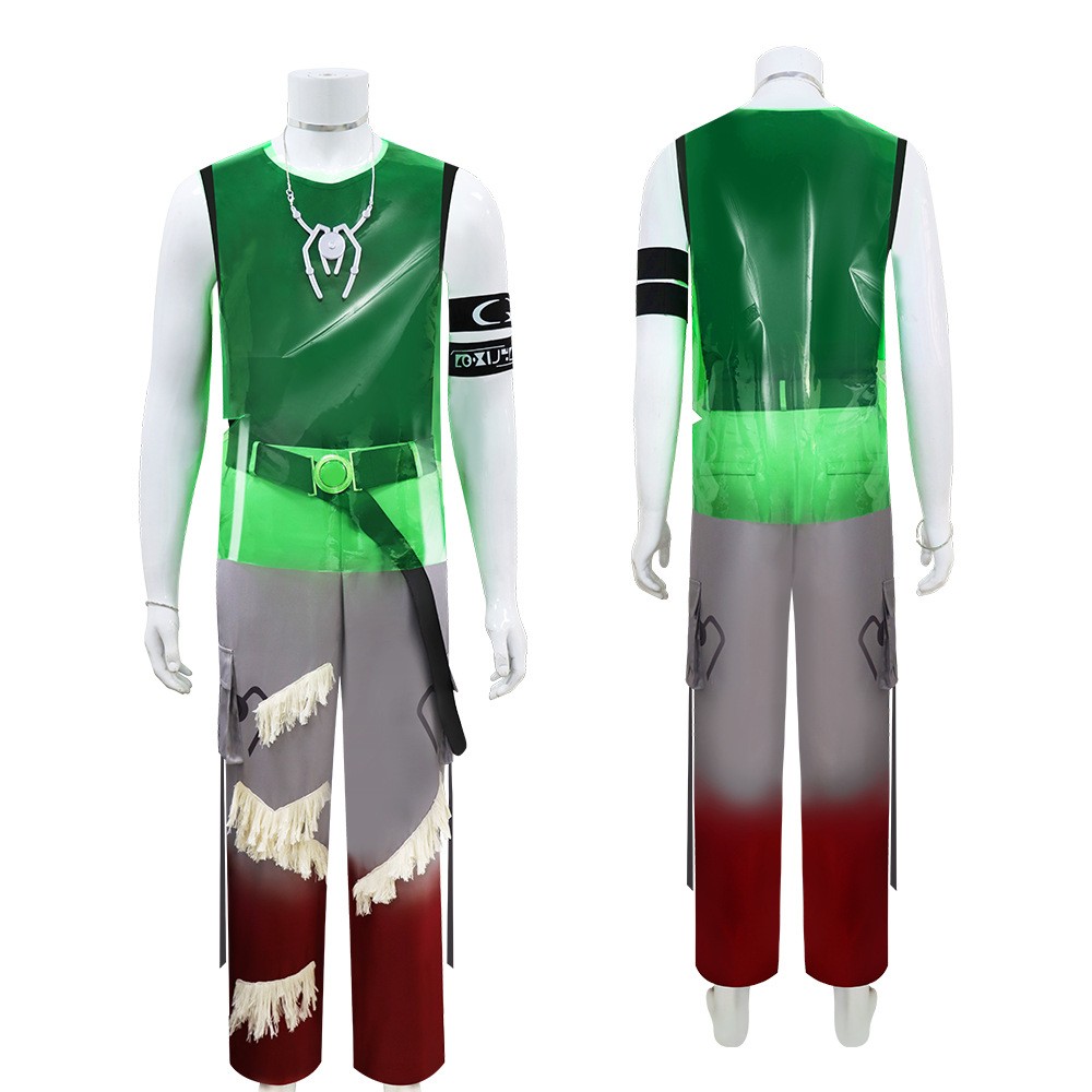 Alien Stage Round 7 Blink Gone Till Cosplay Costume Green Vest Cargo Pants