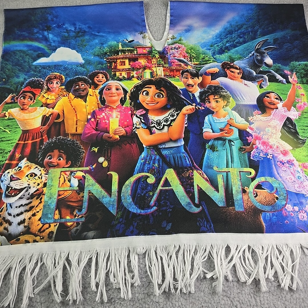 Disney Encanto Poncho One Size Multicolor The Family Madrigal Fringe