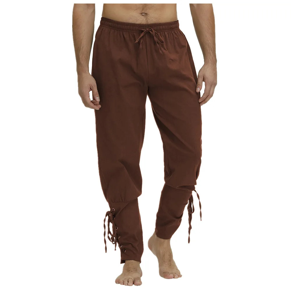 Pirate Pant Viking Costume for Men Renaissance Medieval Pants Drawstring Shorts