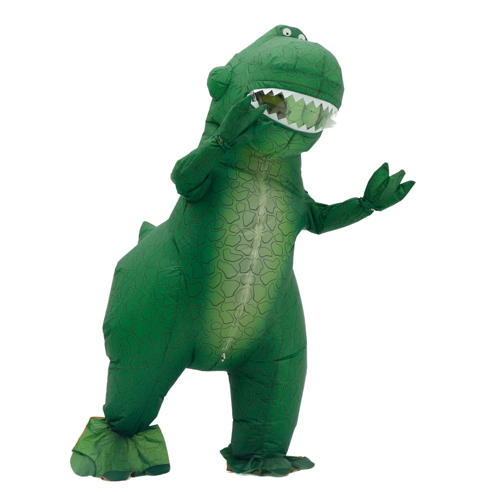 Cute Green T-rex Inflatable Costume Adult Blow Up Halloween Cosplay Party Outfit