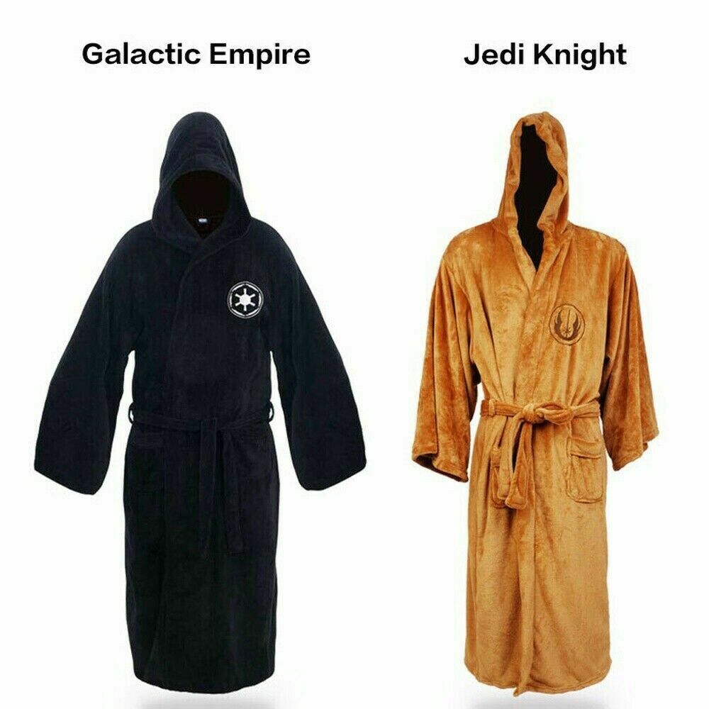 Star Wars Hooded Bath Robe Jedi Knight Galactic Empire Logo Bathrobe Cloak
