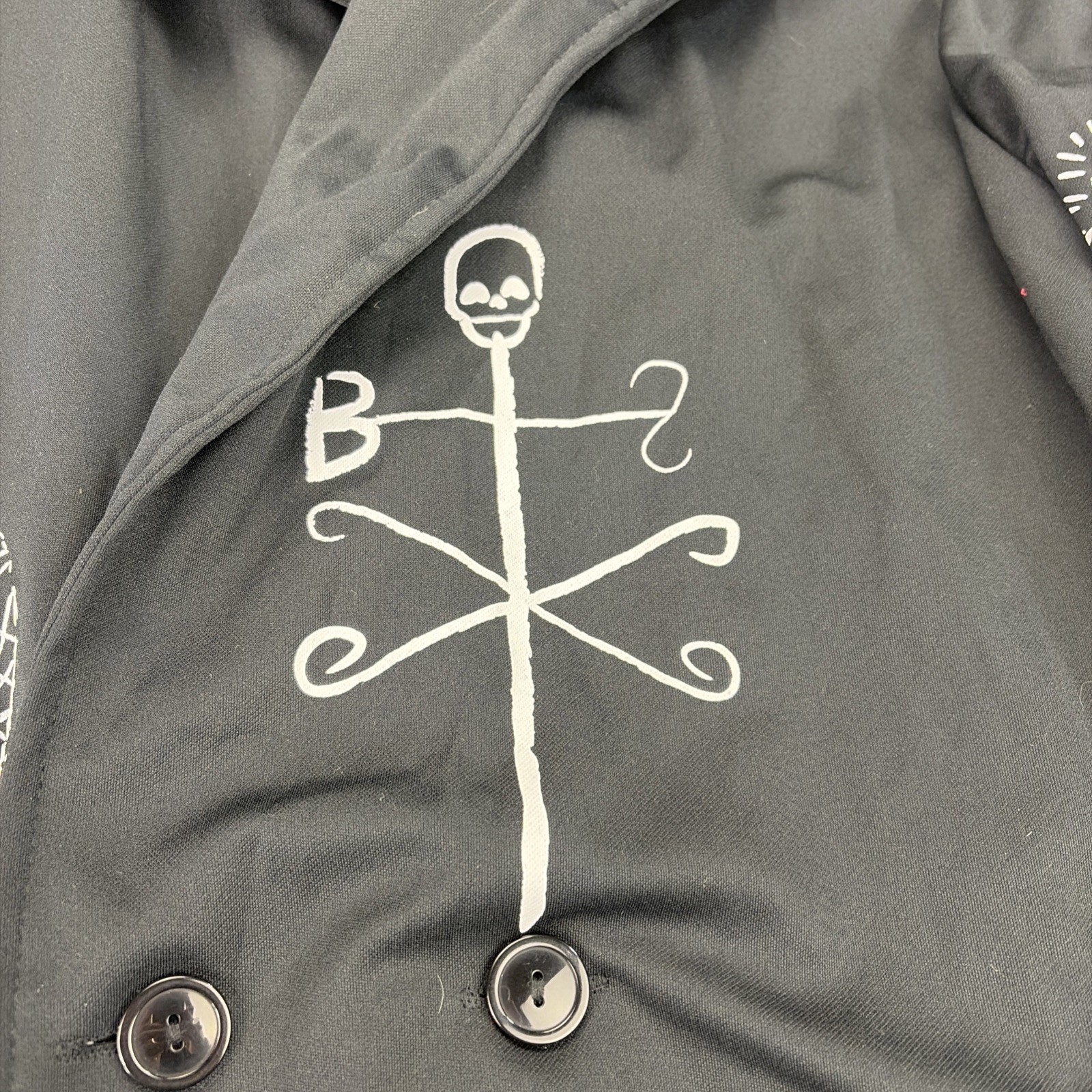 Spirit Halloween Gothic Skull Costume Vest Coat Adult Black Medium Free Ship