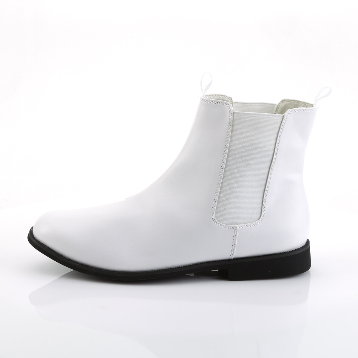 Men’s White 1″ Heel Pull On Halloween Costume Trooper Chelsea Boots TRO12/WPU