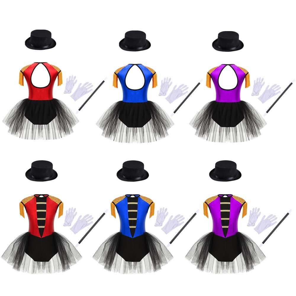 Kids Rompers Halloween Bodysuit Festival Dresses Showman Tamer Unitard Cosplay