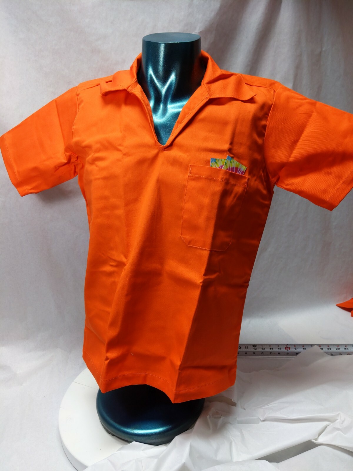 Pullover Collared with Pocket Shirt Orange size 3X