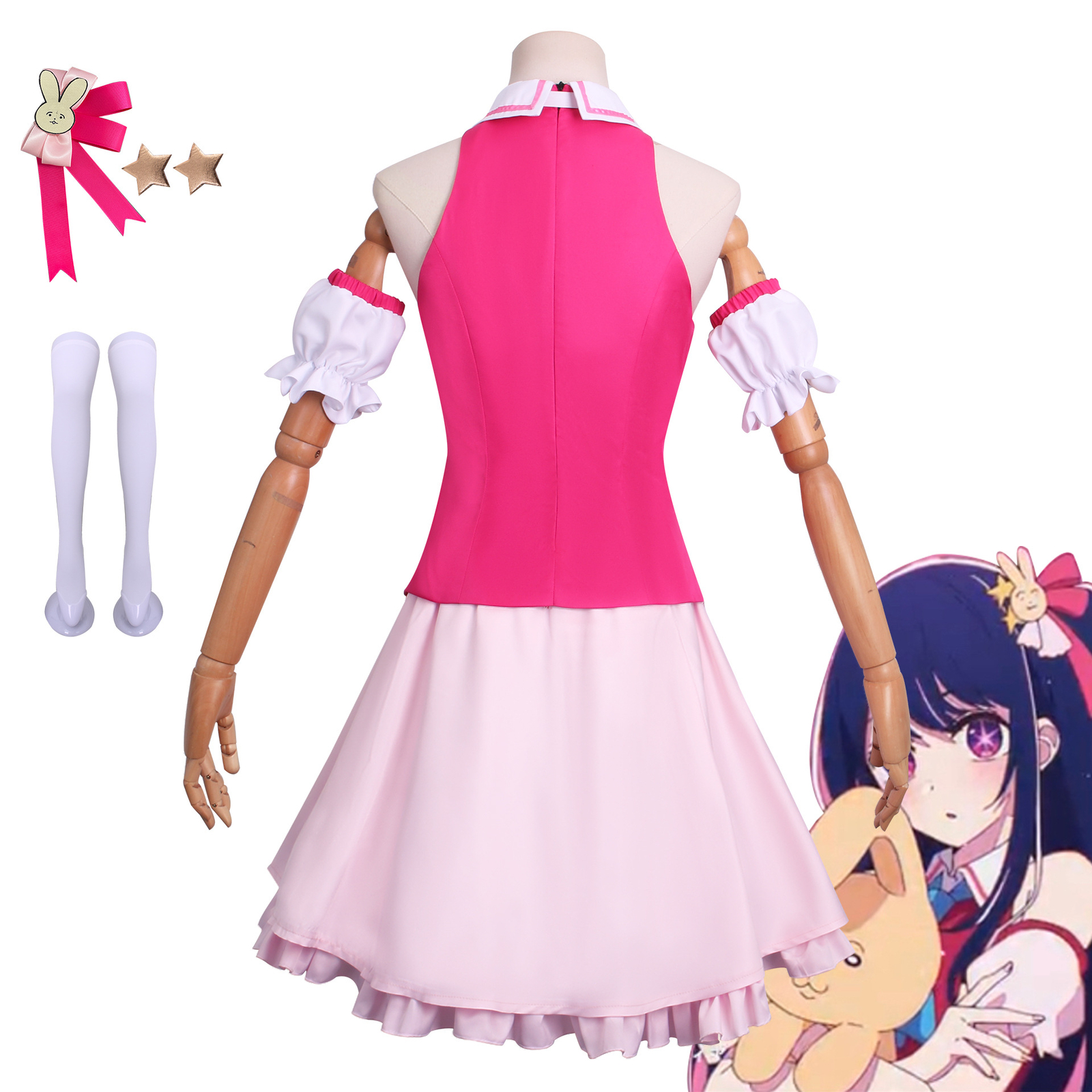 Cosplay Oshi no Ko Ai Hoshino Wigs Dress Halloween Carnival Suits Costume Pink