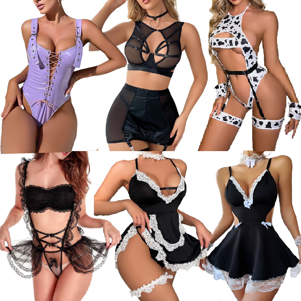 Sexy Women Lingerie Sets Costume Cosplay Maid/Schoolgirl Outfit Dress Sleepwear