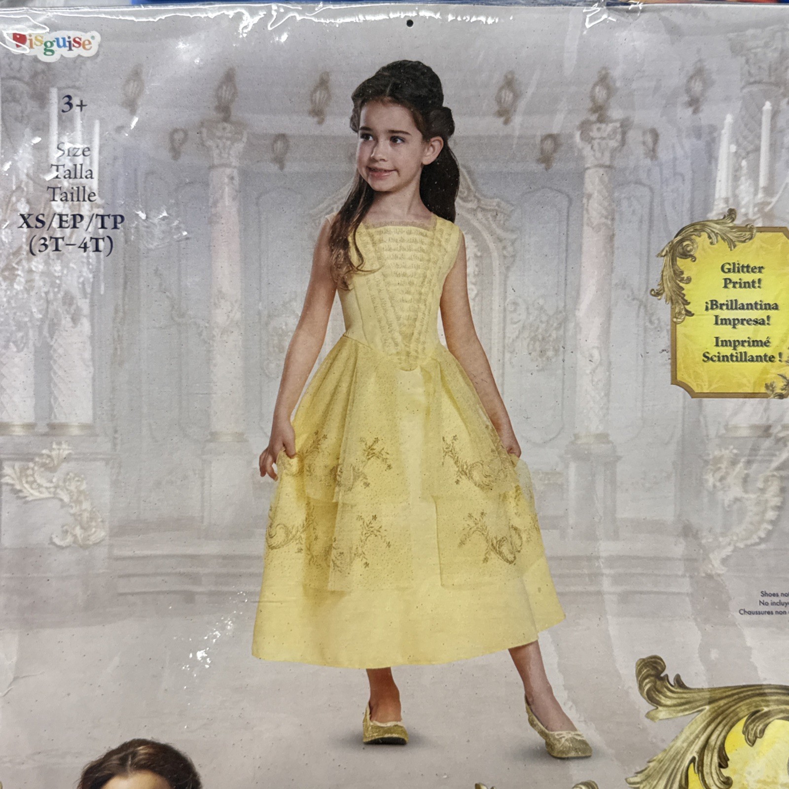 Belle Ball Gown Disney Beauty and the Beast Movie Toddler Costume XS (3T-4T)