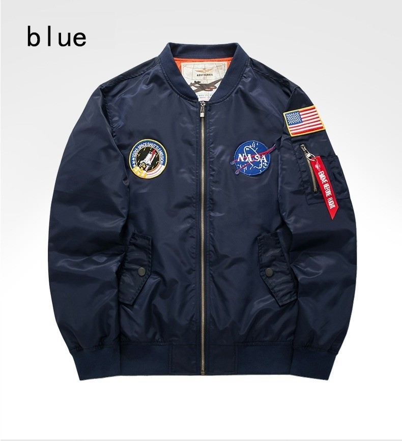 MA1 Pilot Bomb Jacket NASA Thick Baseball Suit Casual Coat Men’s Military Jacket