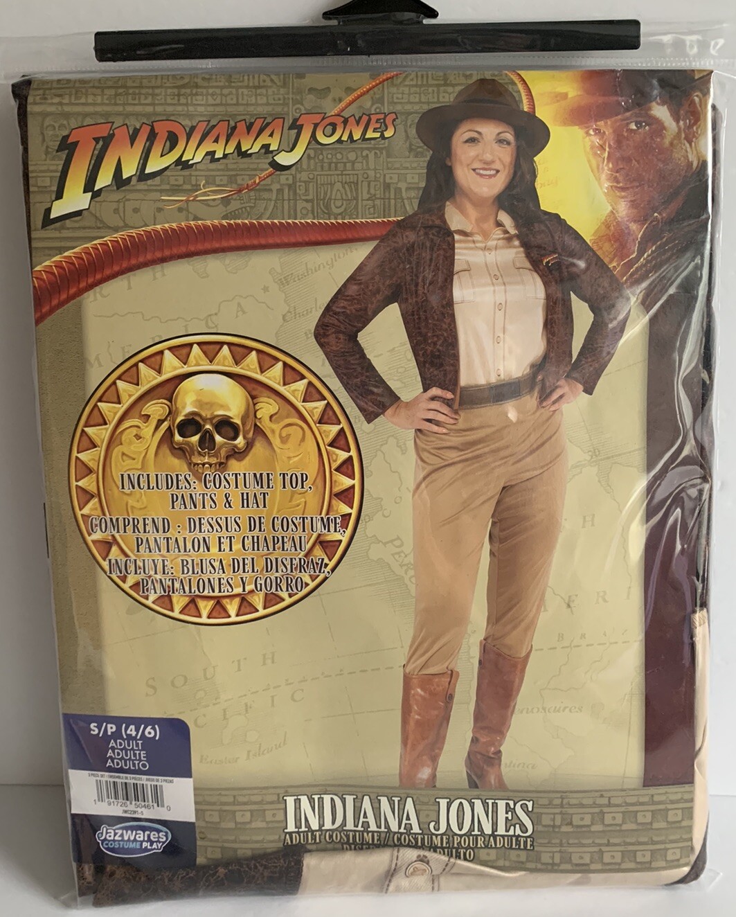 Jazwares Classic Indiana Jones NEW Adult Costume Size Small 4-6 **No Hat**