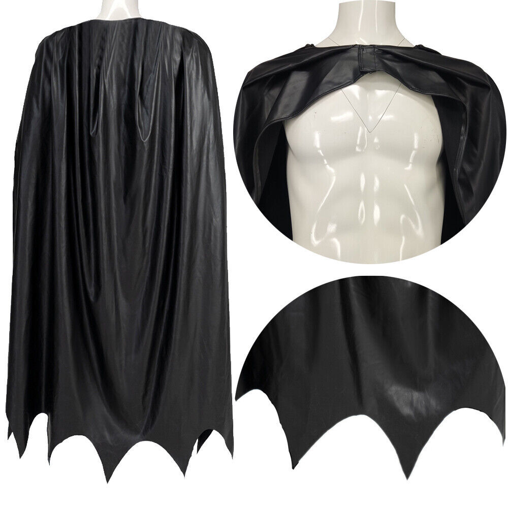 Batman Cosplay Cape Bruce Wayne The Flash Faux Leather Cloak Costume Props Adult