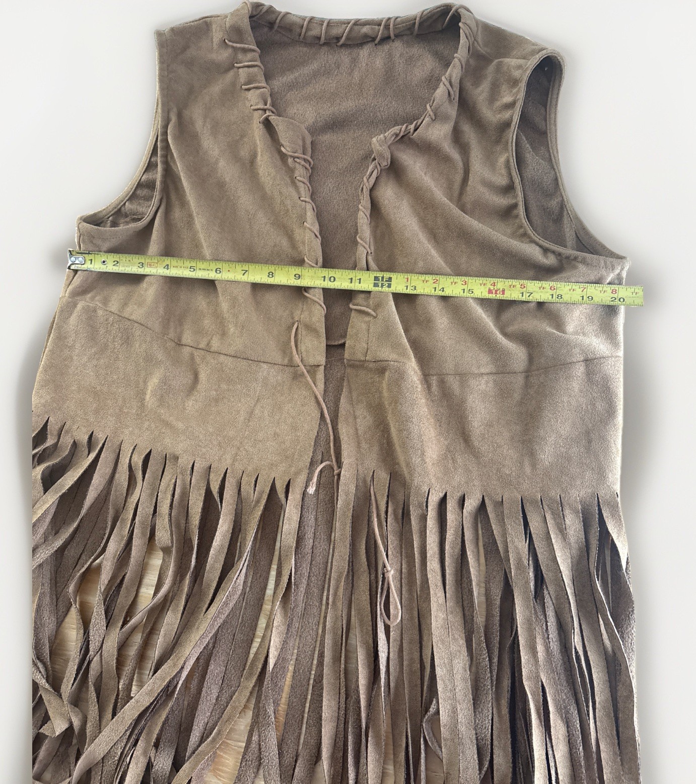 Adult M/L Hippie Costume Fringe Vest, Bell bottoms, Scarf, Sunglasses