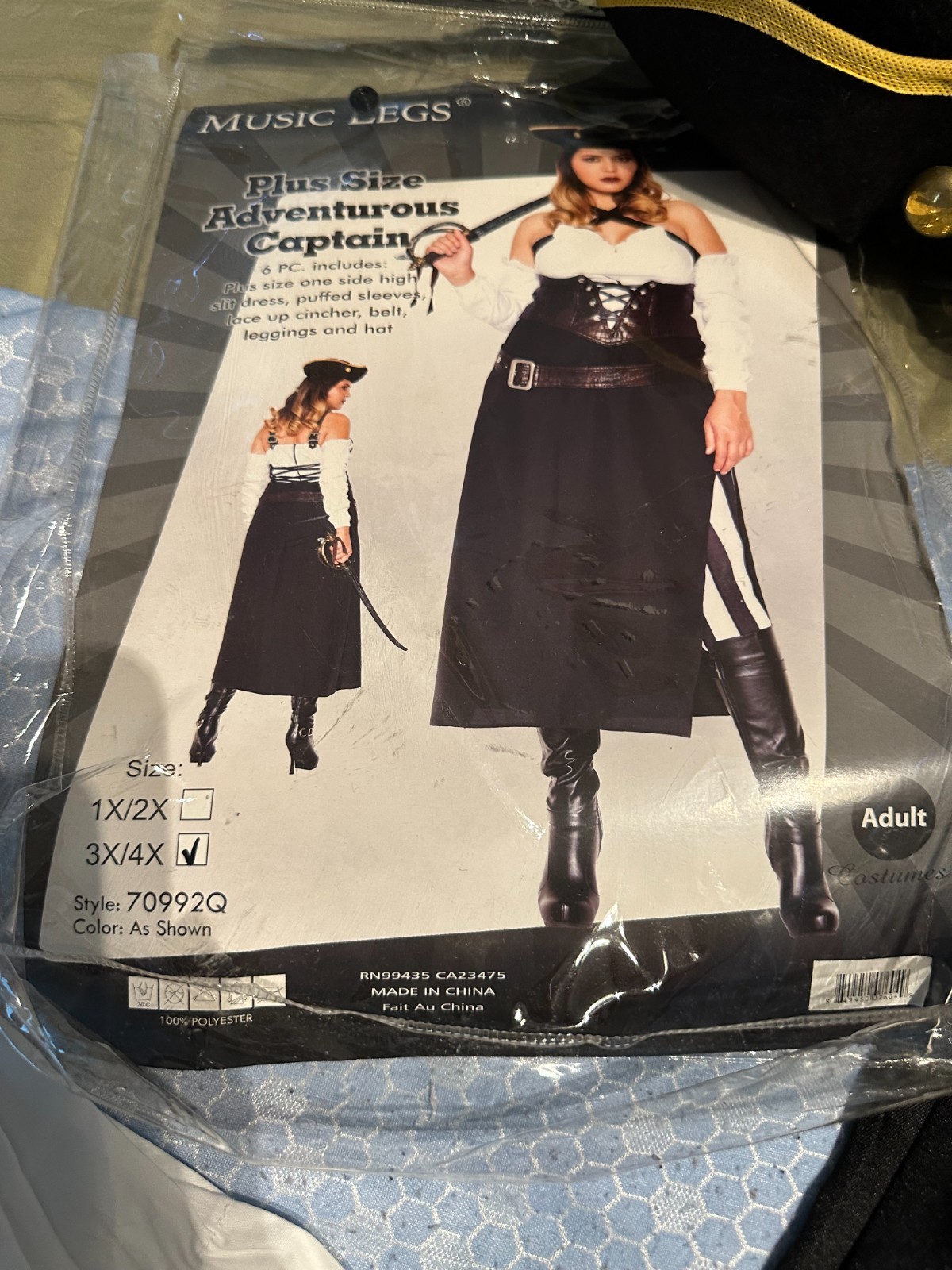 Plus Size Adventurous Captain/Pirate Costume size 3X-4X