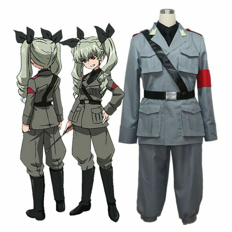 Girls und Panzer Chiyomi Anzai Anchovy Uniform Outfit Anime Cosplay Costume