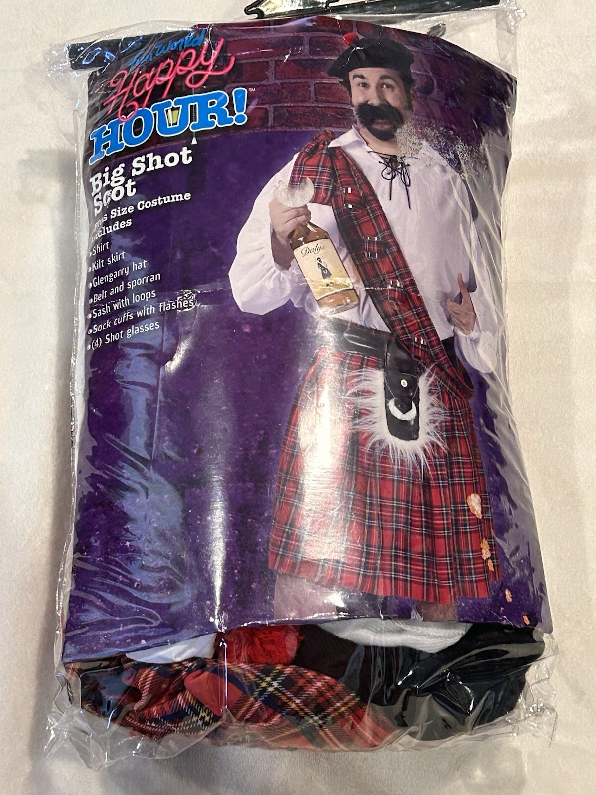 BIG SHOT SCOT ADULT HALLOWEEN COSTUME, PLUS SIZE ONE SIZE FITS MOST