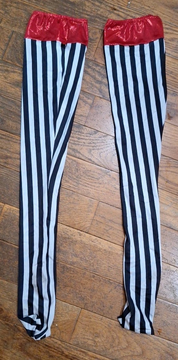 Creations by Cicci Black White Red Knee Hi Striped Socks Cosplay Festival Medium