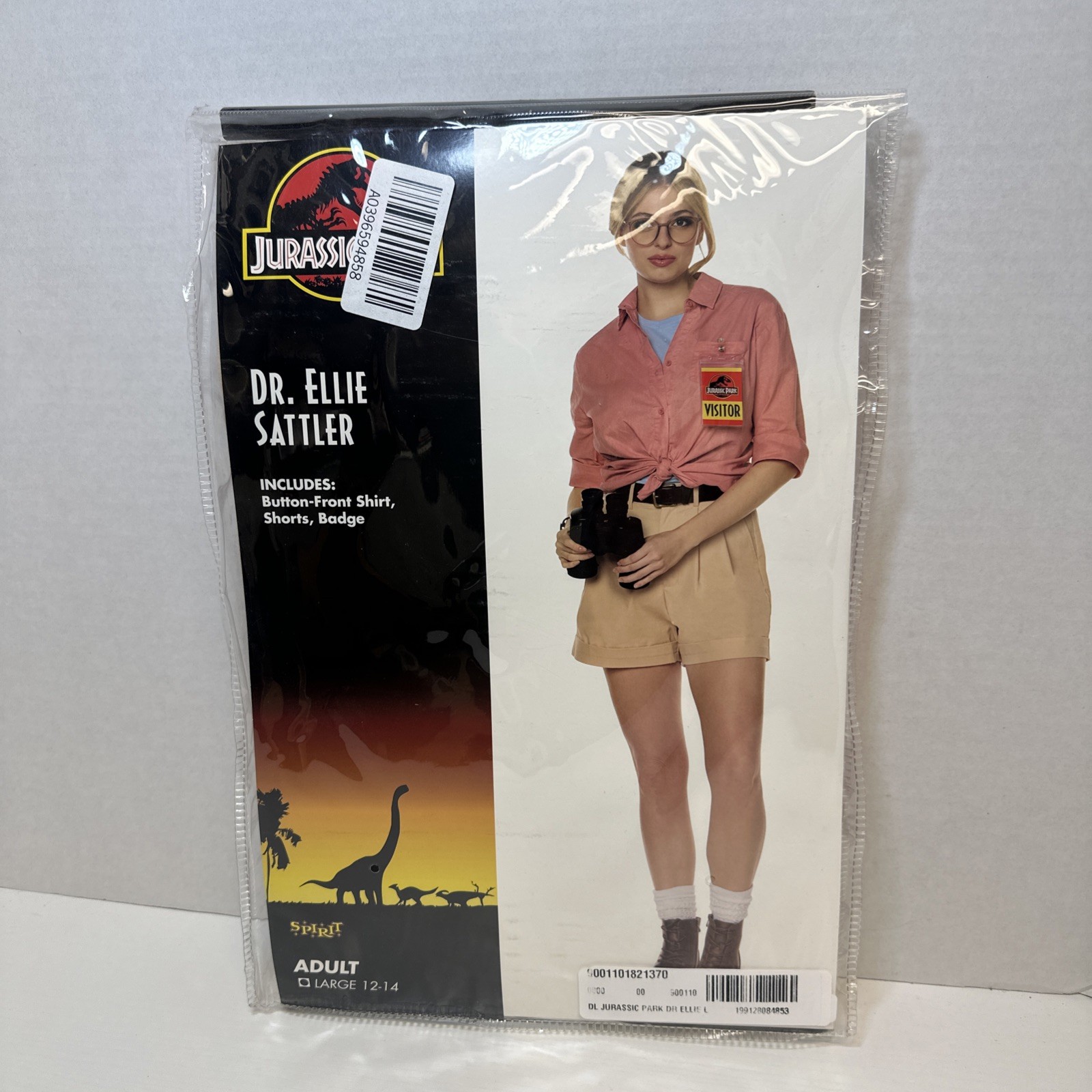 Jurassic Park Dr.Ellie Sattler Adult Large 12-15 official Spirit Halloween New