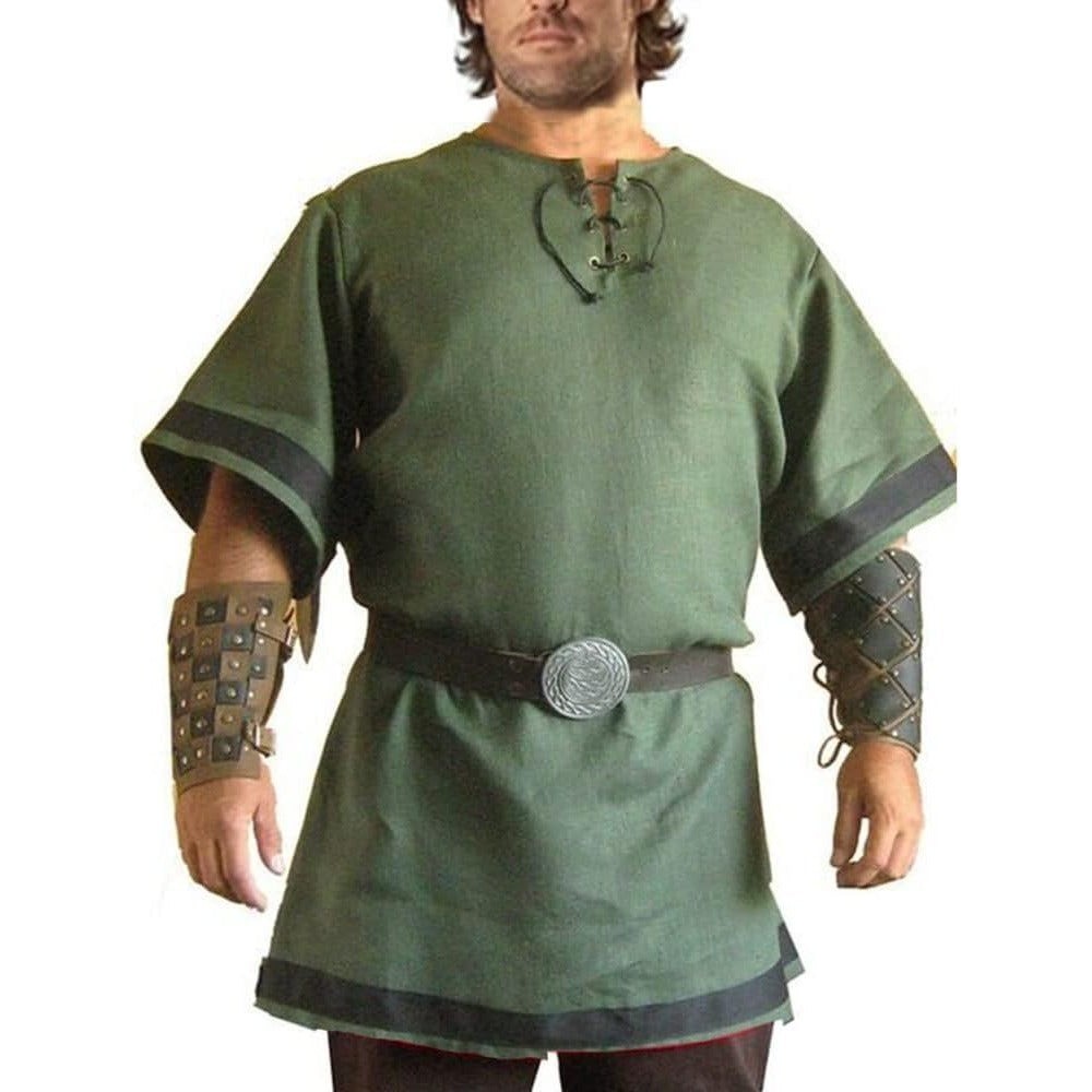 Men Medieval Renaissance Viking Tunic Shirt Knight Halloween Costume