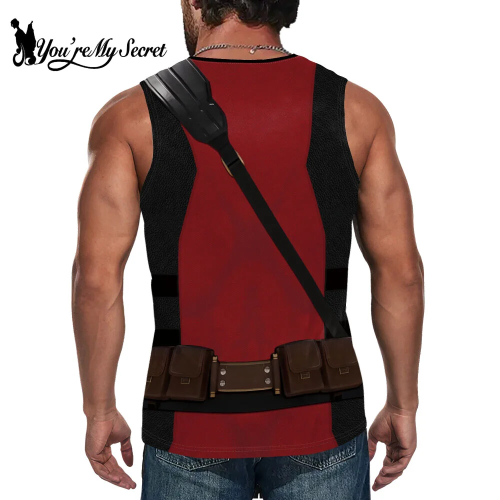 Deadpool Cosplay Wolverine Cosplay Superhero Printed Vest