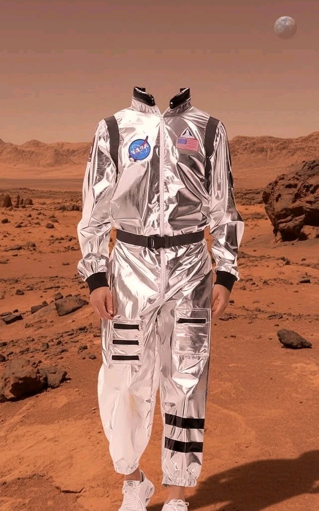 Silver Astronaut NASA Costume Adult NASA Spaceman Uniform Space Suit Cosplay XXL