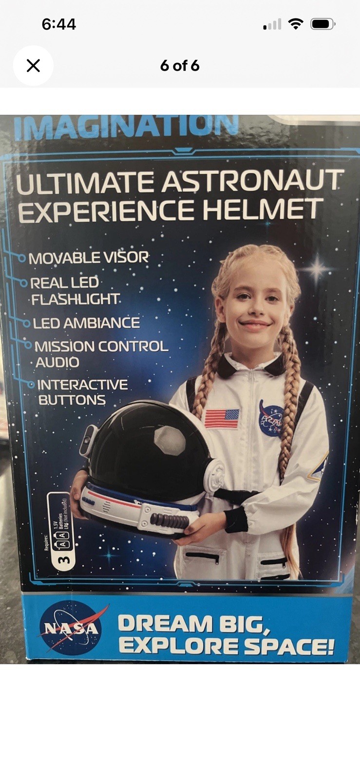 AEROSQUAD LED Light Up Astronaut Helmet NASA Space W/Sounds Costume Kid Ages 6+