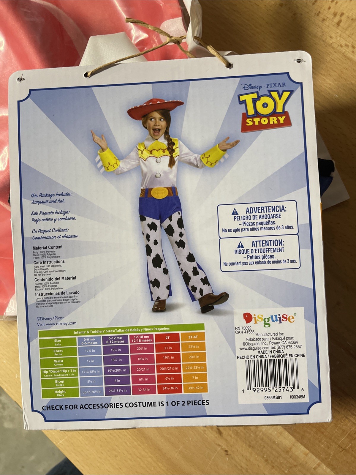 Disney Jessie Toy Story Toddler Halloween Costume w/Hat Dress Up Child 3T-4T