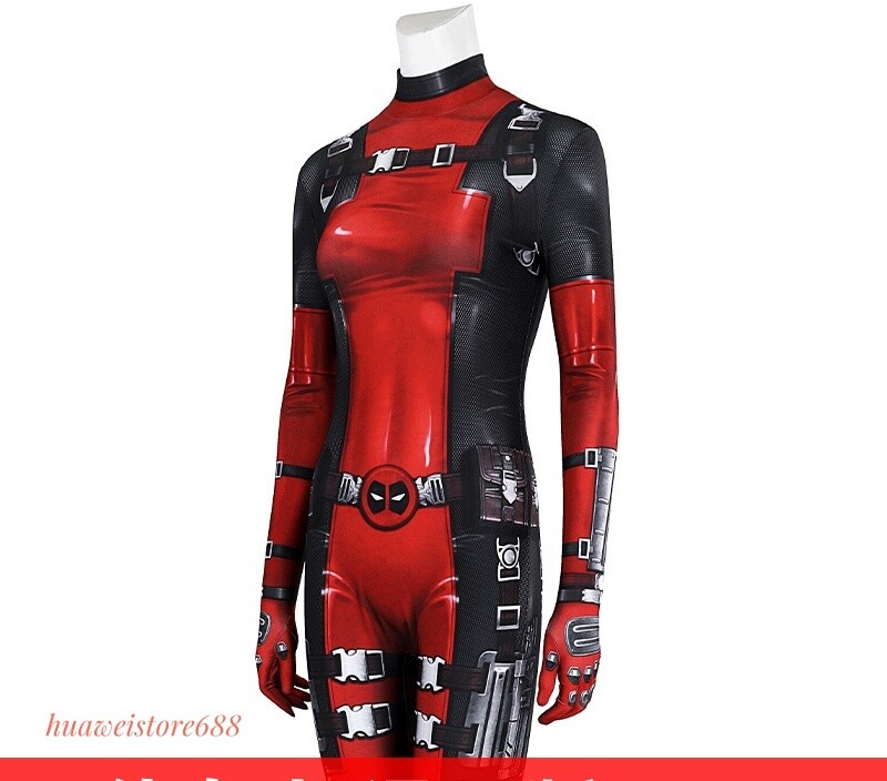 Lady Deadpool Cosplay Costume Comic ver. Women Outfit Jumpsuit+Mask Halloween