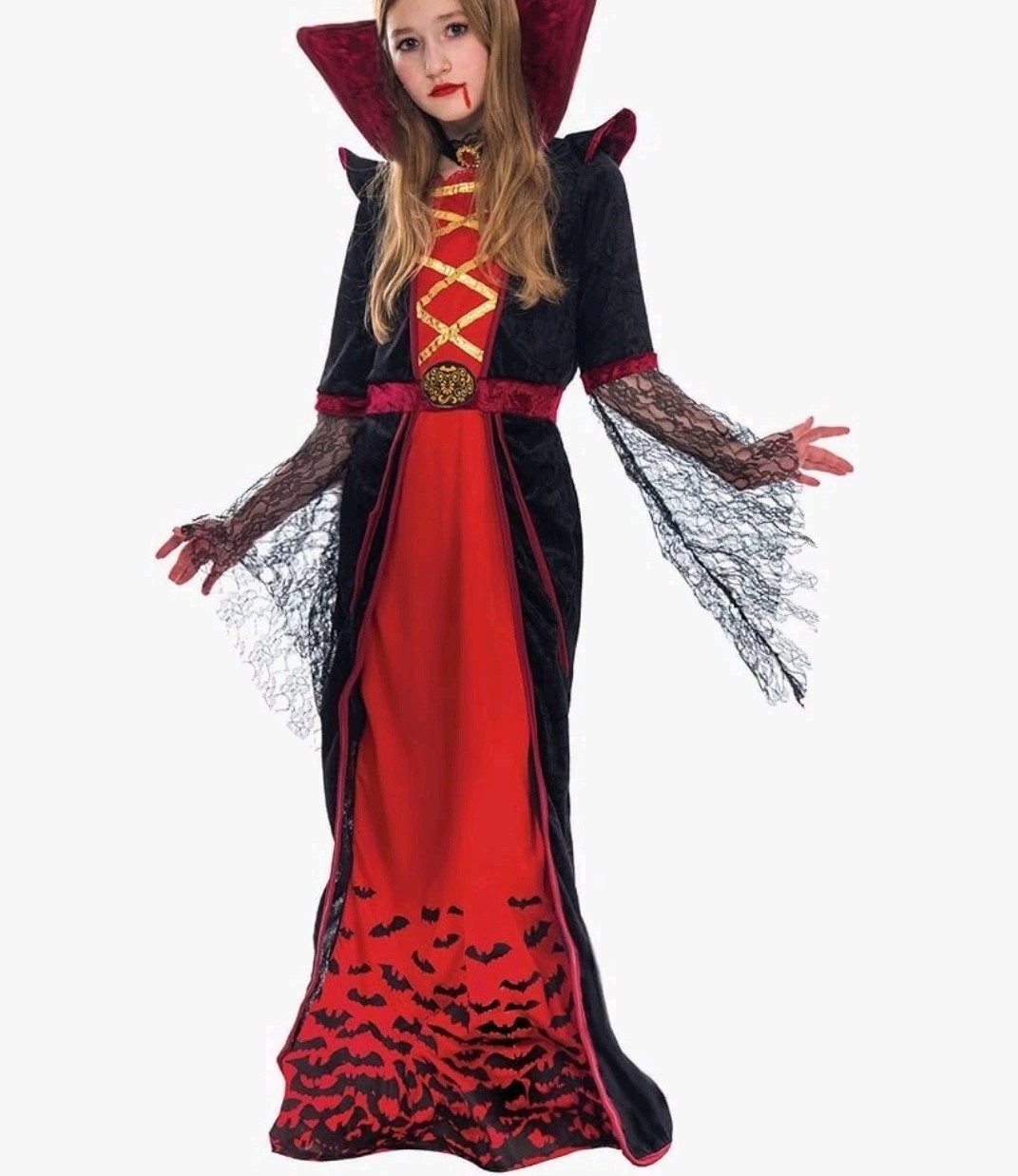 Spooktacular Creations Girl L Gothic Red Victorian Vampire Halloween Costume