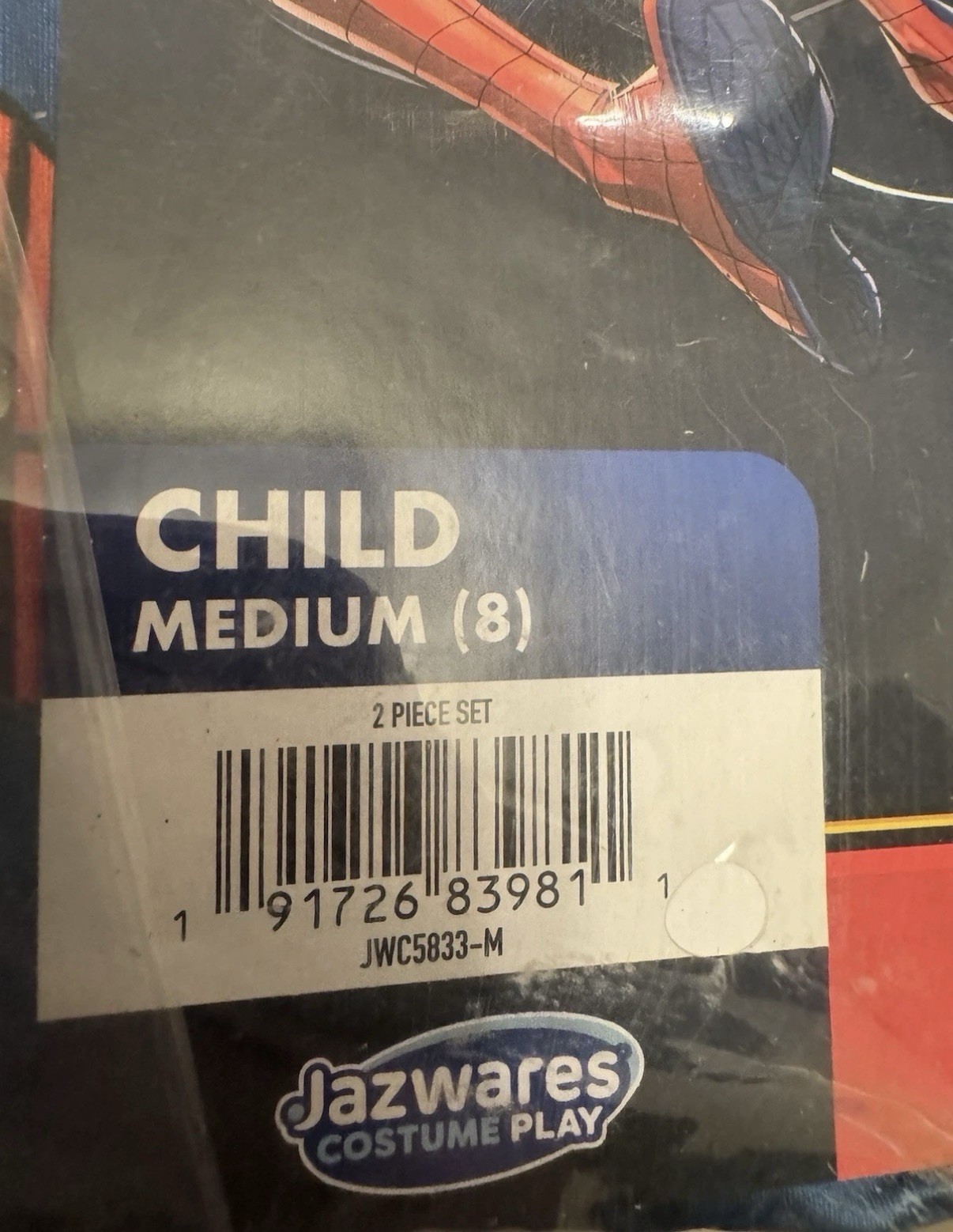 Marvel Spider-man Superhero Costume Child Size Medium (8) Jazwares NWT Spiderman