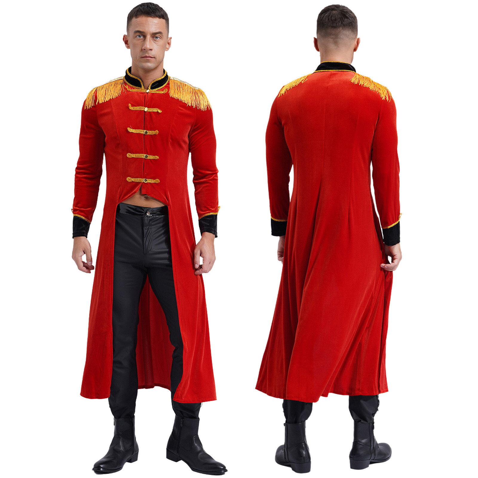 Mens Jacket Fancy Dress Tailcoat Steampunk Circus Ringmaster Gothic Tuxedo