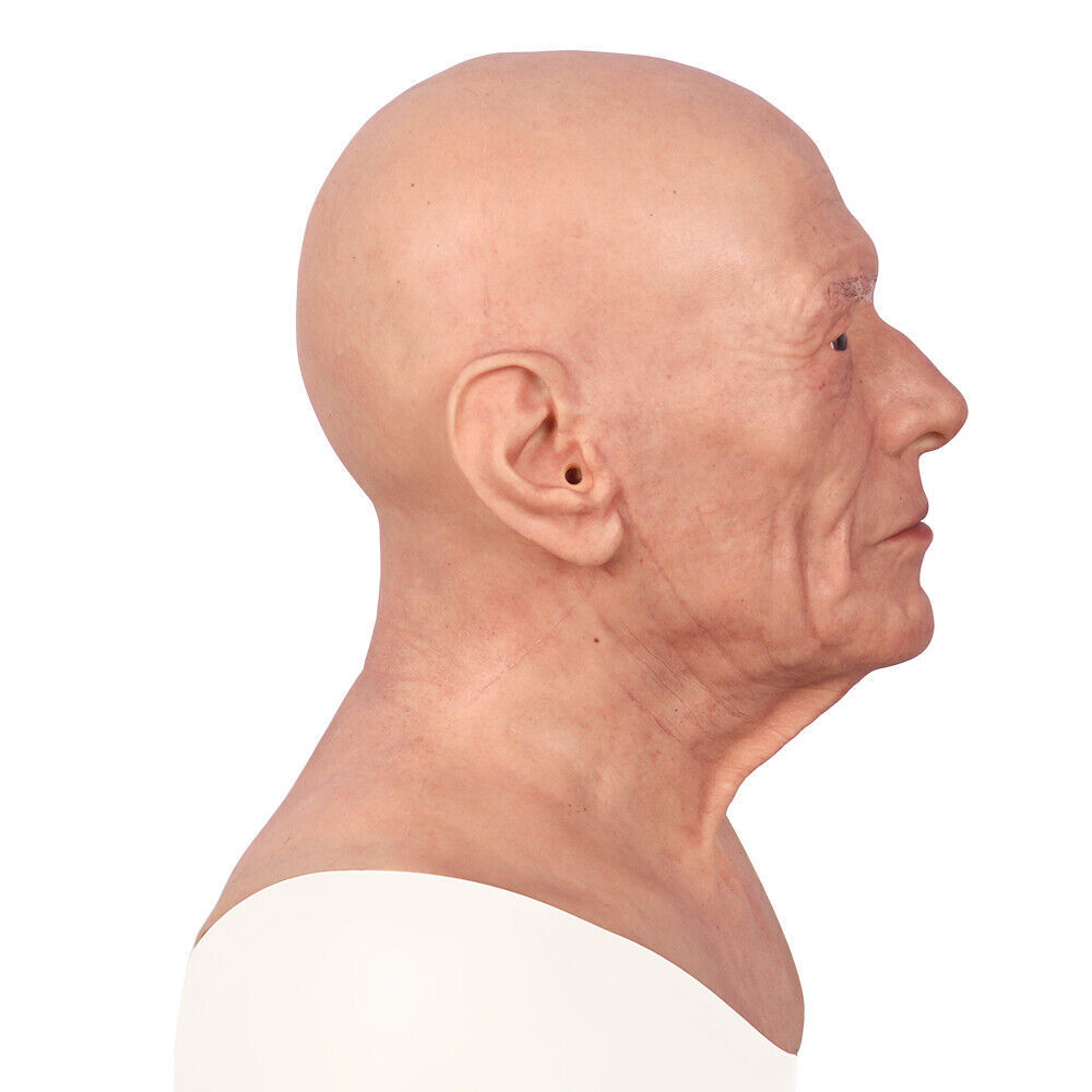 CDS Silicone Male Hood Headgear Masquerade Lifelike Full Head Party Props