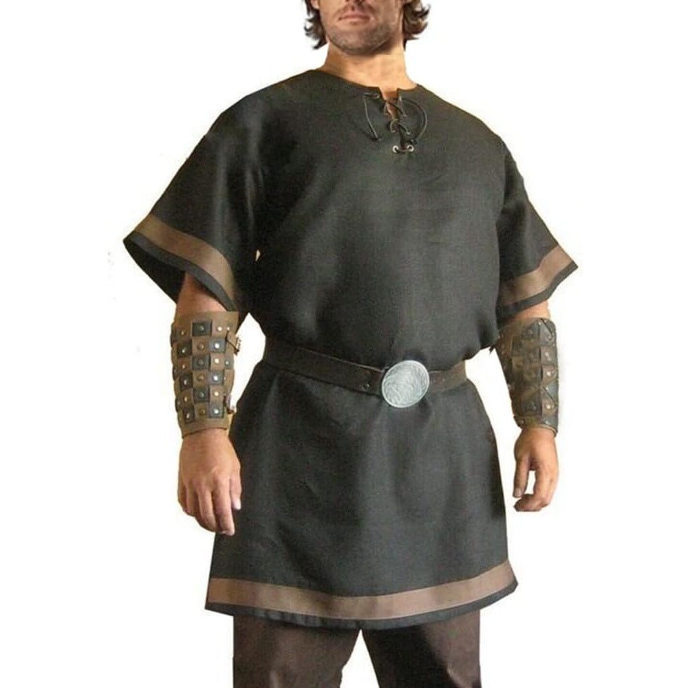 Men Medieval Renaissance Viking Tunic Shirt Knight Halloween Costume