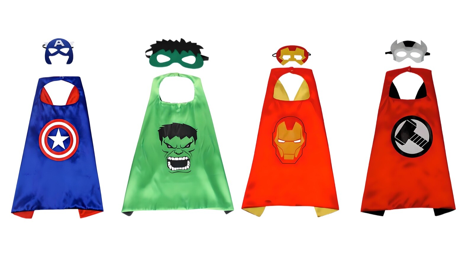 Kids Marvel Masks And Cape Avengers 4 Pcs Costume Set | One-Size