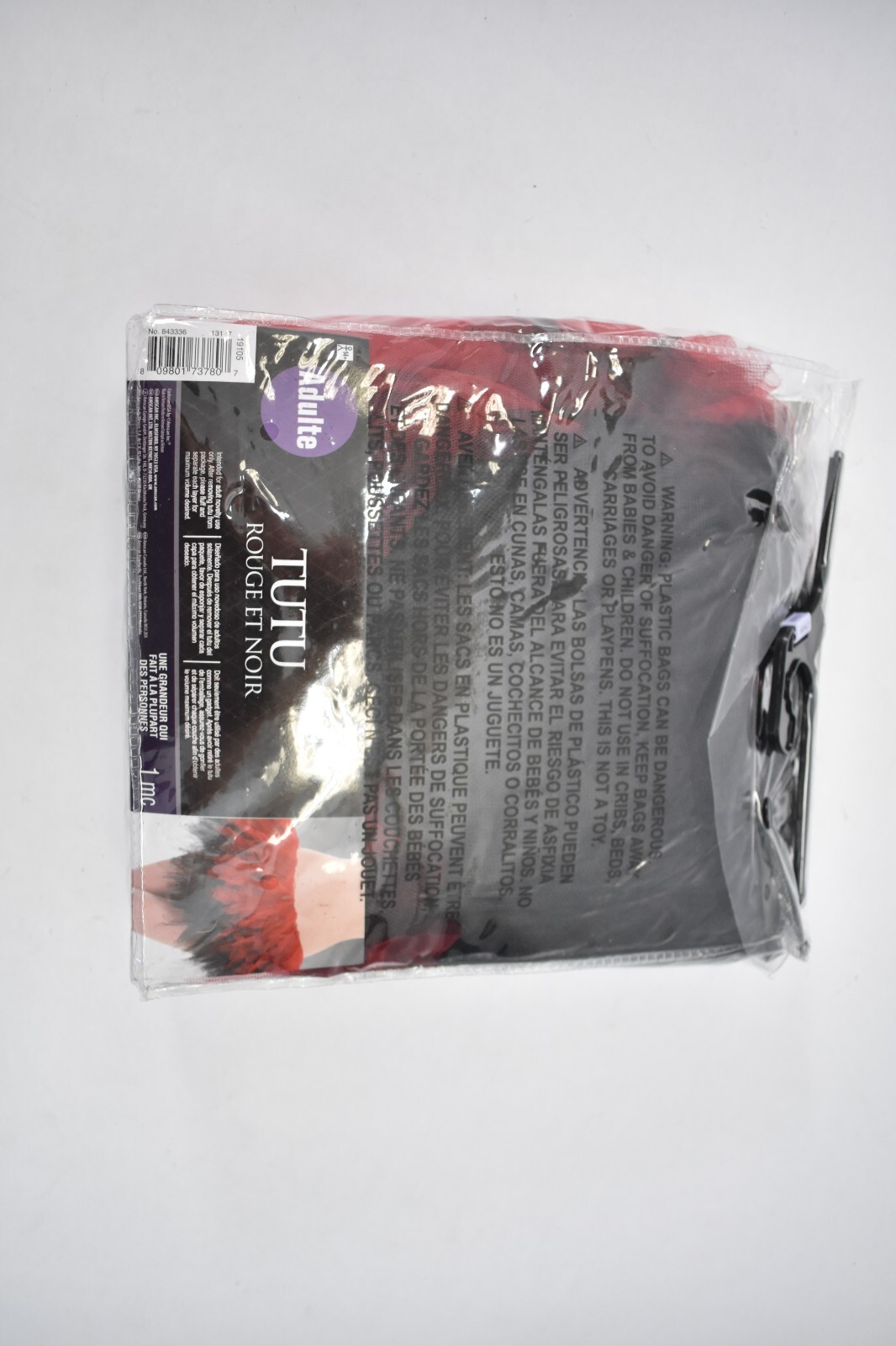 Red & Black Handkerchief Tutu Adult Standard Size Womens Halloween Costume