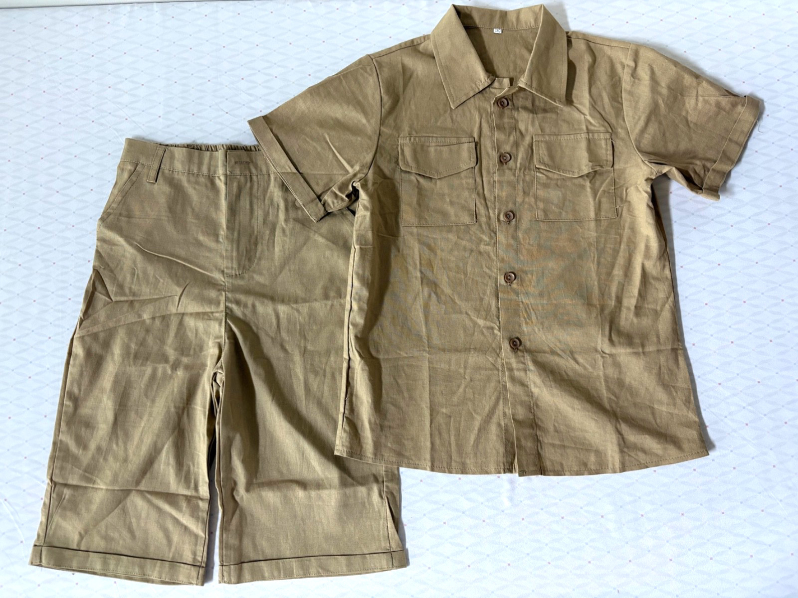 Kids Safari Guide ZooKeeper Costume Unisex Age 7-9 Beige Cotton Blend Pockets