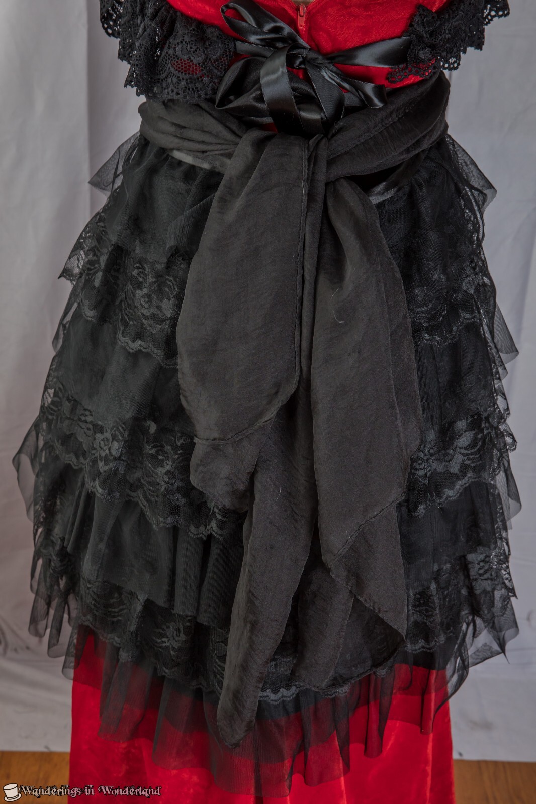 Red Velvet Steampunk Costume Small Victorian Goth Bustle