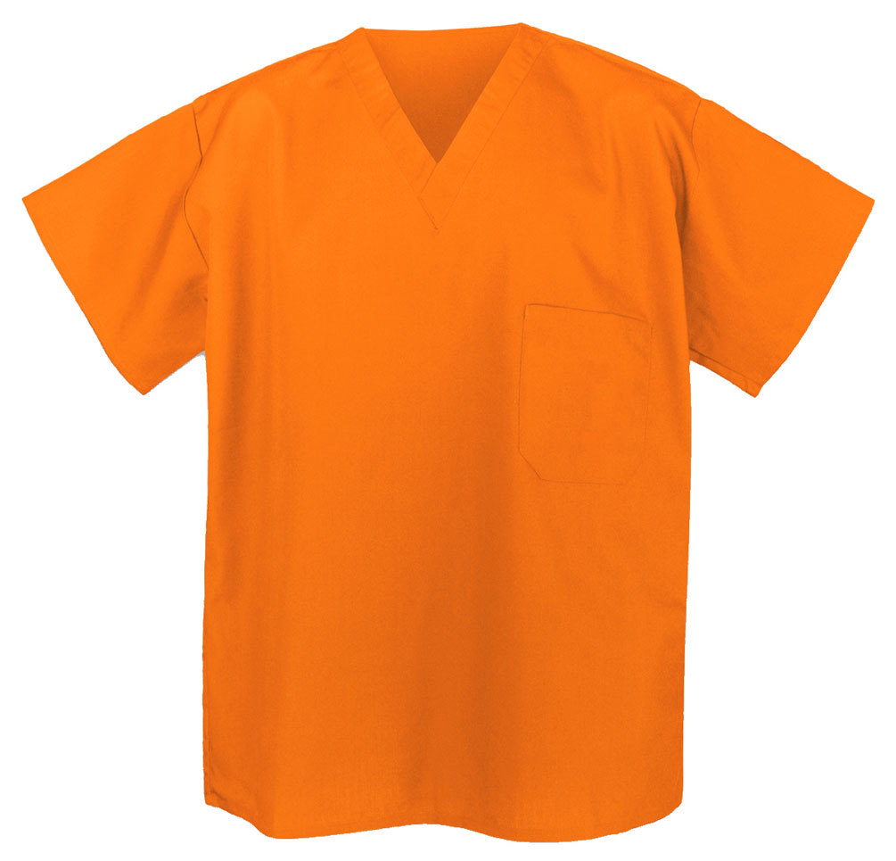 Orange INMATE Shirts NEW ORANGE Scrub Shirts Ladies Jail Costume Prison Uniform