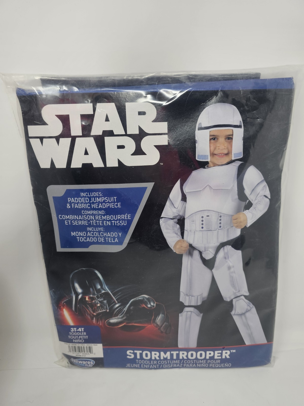 NEW Toddler Star Wars Storm Trooper Deluxe Halloween Pretend Play Costume 3/4T