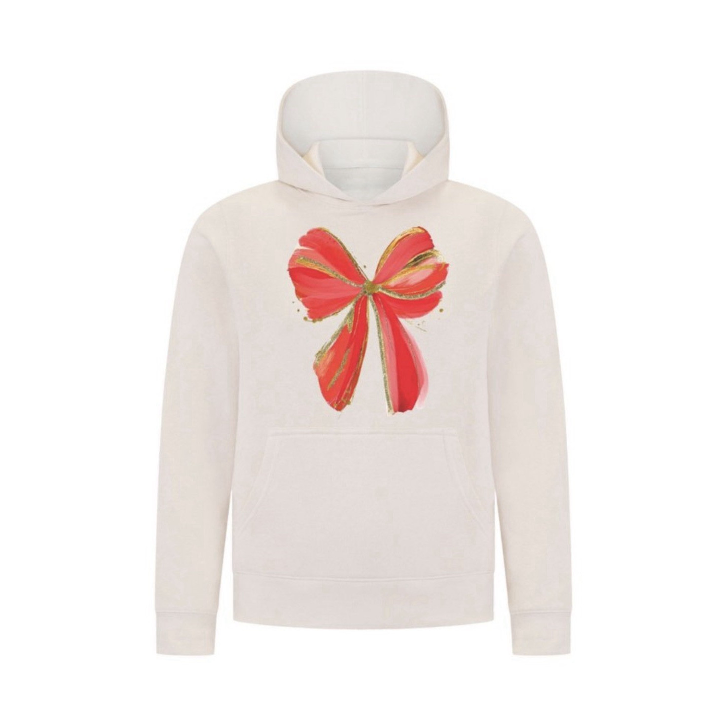 Everyday Kids Pullover Hoodie White Red Bow 18/20 XXL Cotton Polyester Hooded