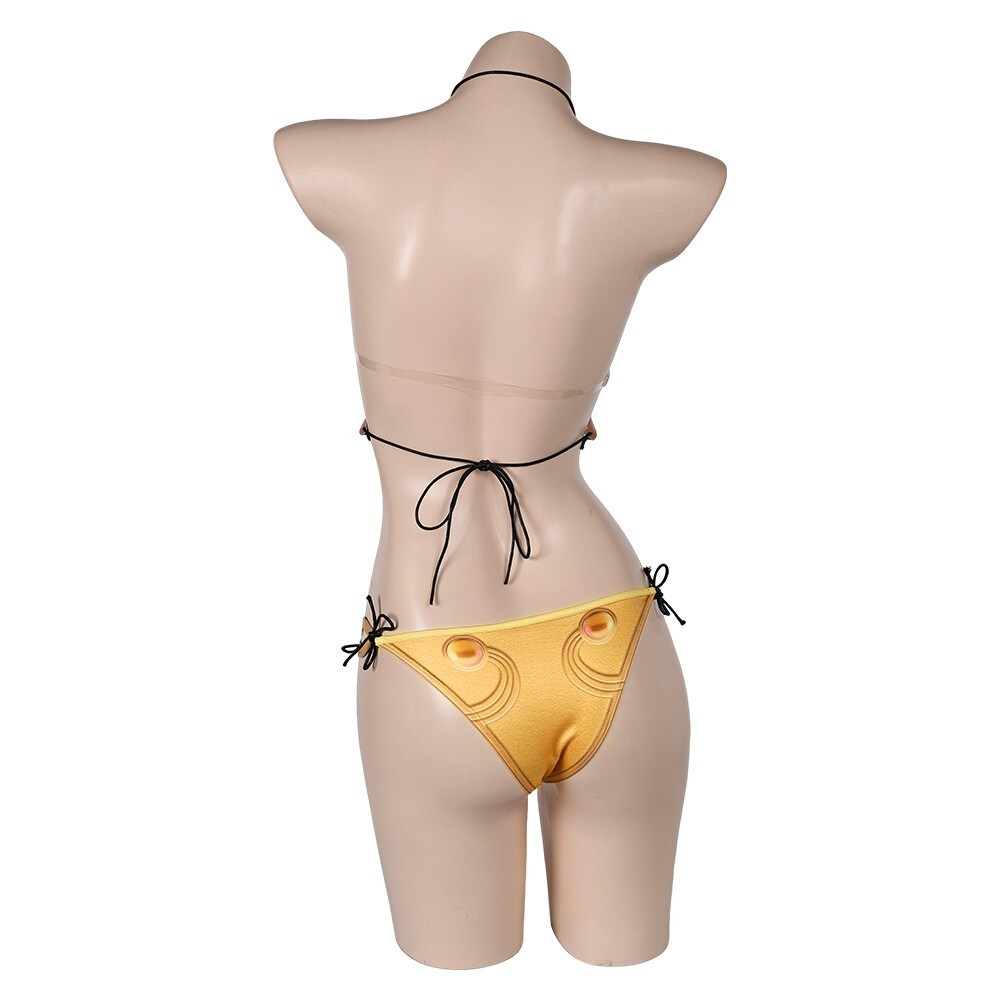 Princess Leia Cosplay Costume Bikini Sexy Swimsuit Halloween Party Tops+Pants