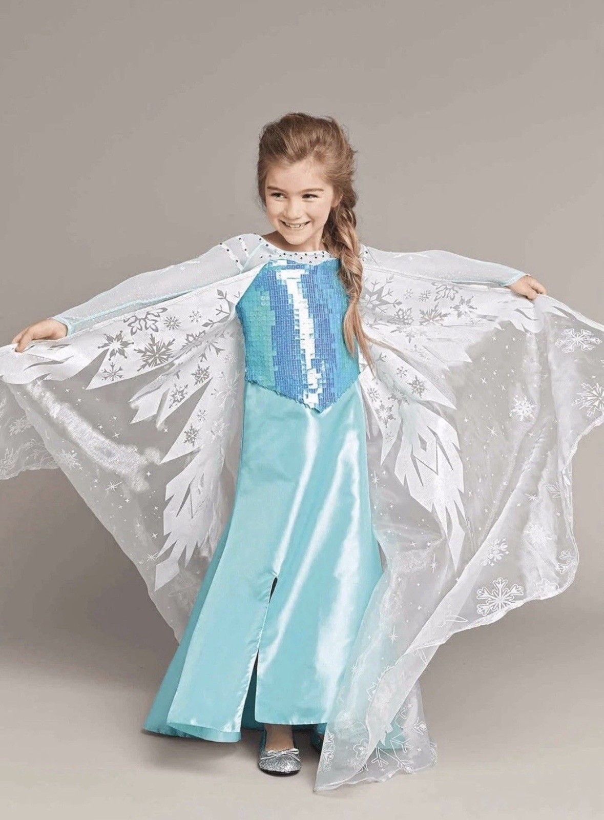 Disney Frozen Queen Elsa Costume Dress Chasing Fireflies 12/14 Years New